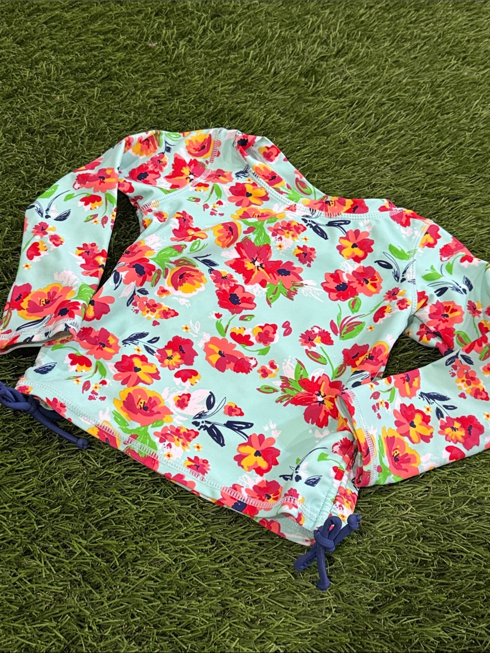 Ruffle Butts Long Sleeve Rashguard Swim Top
